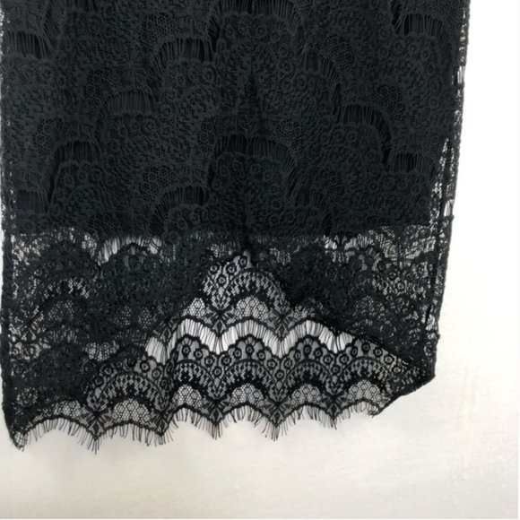 FREE PEOPLE PEAKABOO Lace Bodycon Slip Black Dress S - Picture 12 of 14